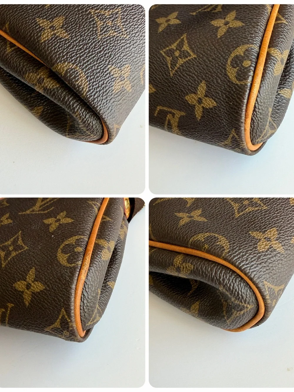 Authentic Louis Vuitton Eva Crossbody Monogram Canvas & Leather Clutch Purse Bag